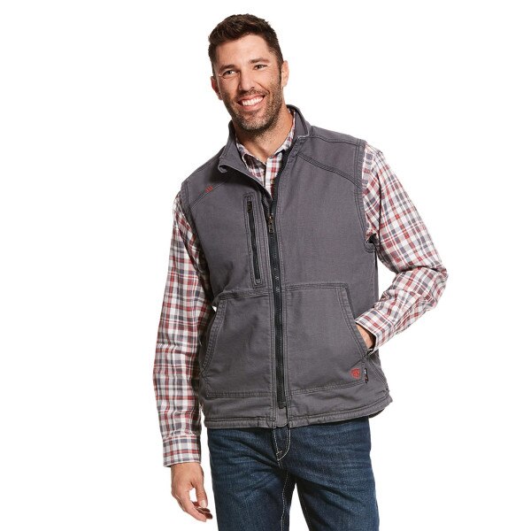 Ariat FR DuraLight Stretch Canvas Vest in Iron Gray